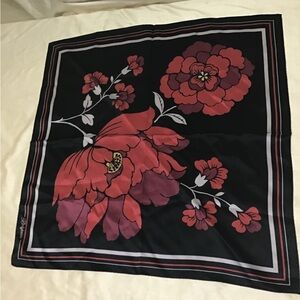 Brighton Black and Red Poppy Silk Scarf